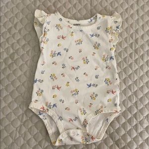Flutter short sleeve baby girl onesie